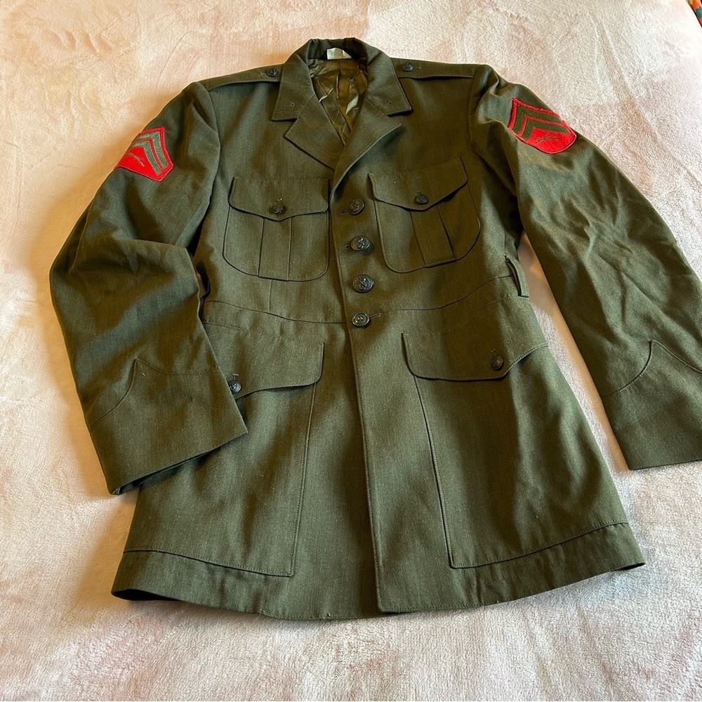 Vintage USMC green wool blend coat size 41L